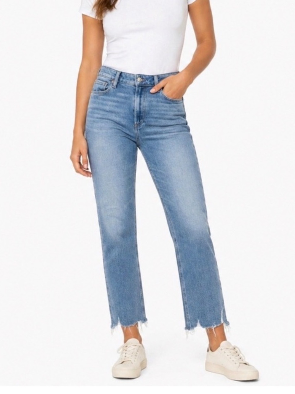 PAIGE Cindy Jeans Destroyed Hem Mel 25 Straight Leg